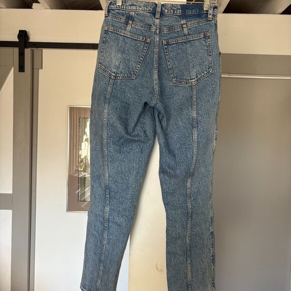 Abercrombie & Fitch Ultra High Rise Cargo Blue Jeans - Size 28/6s Curve Love - Picture 5 of 5